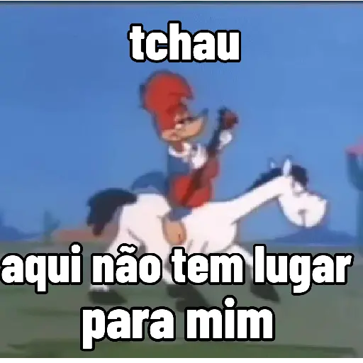 Figurinha: Pica-Pau de cavalo se despedindo