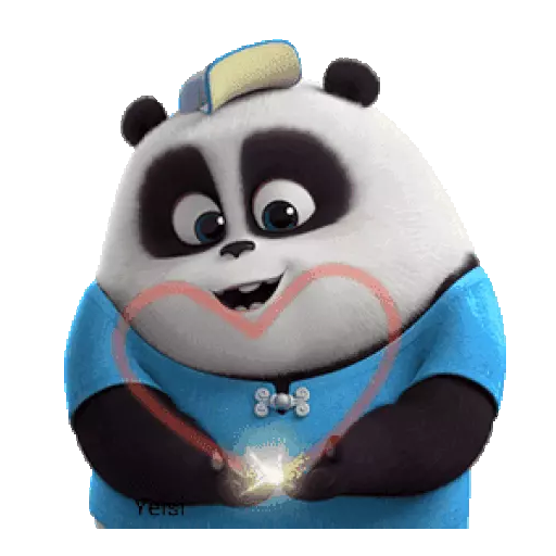 Figurinha: Panda fazendo coração