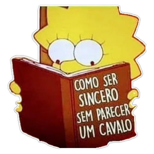 Figurinha: Lisa lendo livro 'Como Ser Sincero'