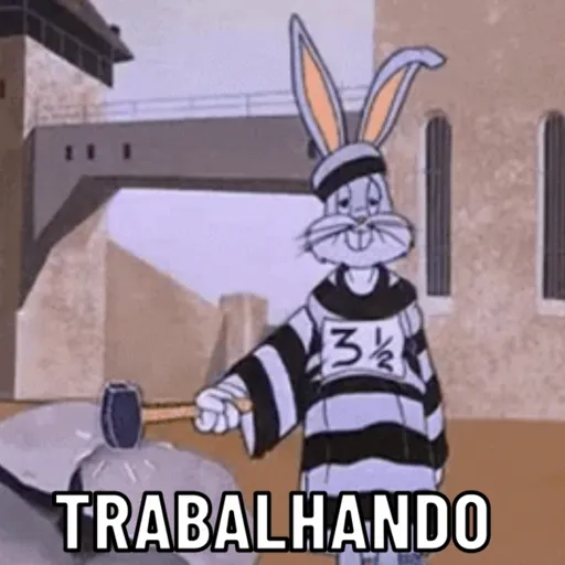 Figurinha: Coelho da Páscoa Trabalhando