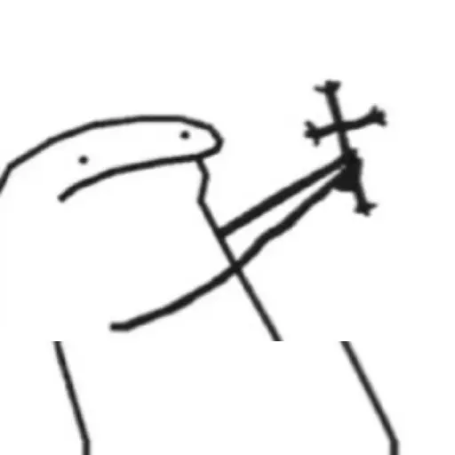 Figurinha: Flork segurando cruz