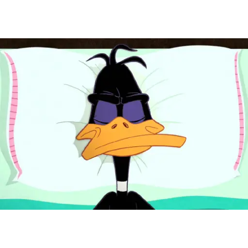 Figurinha: Pato Daffy com cara de sono