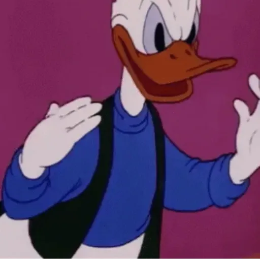 Figurinha: Pato Donald Malvado Planejando Algo
