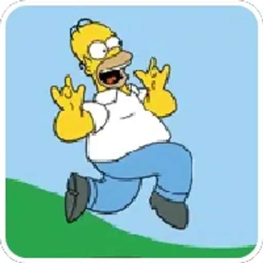 Figurinha: Homer correndo em pânico