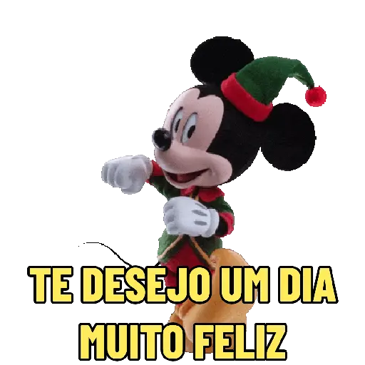 Figurinha: Mickey deseja um dia feliz