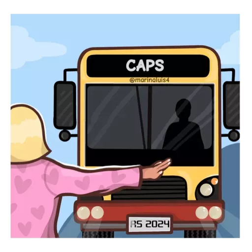 Figurinha: Ônibus CAPS parando