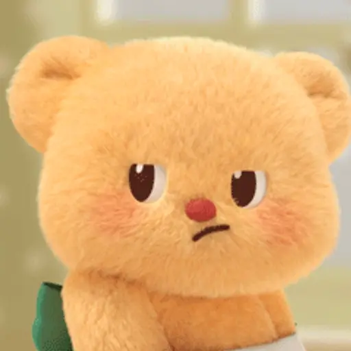 Figurinha: Urso bravo fechando os olhos