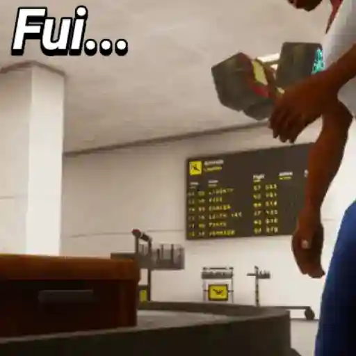 Figurinha: Fui... pegando a mala