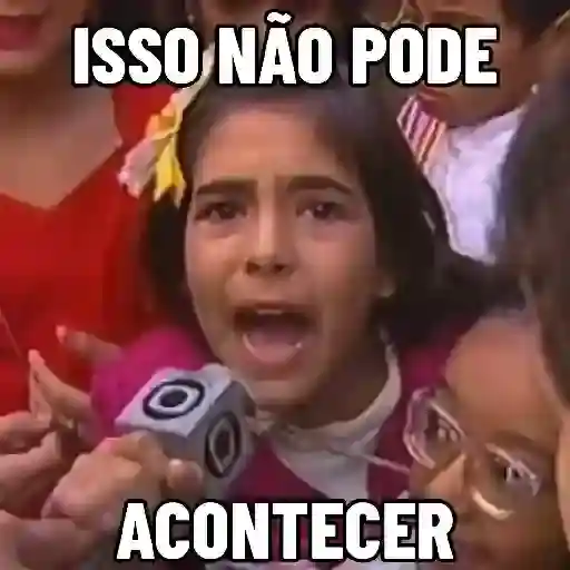 Figurinha: Criança chocada com a notícia