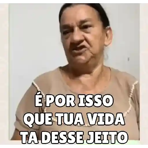 Figurinha: Meme da vó repreendendo