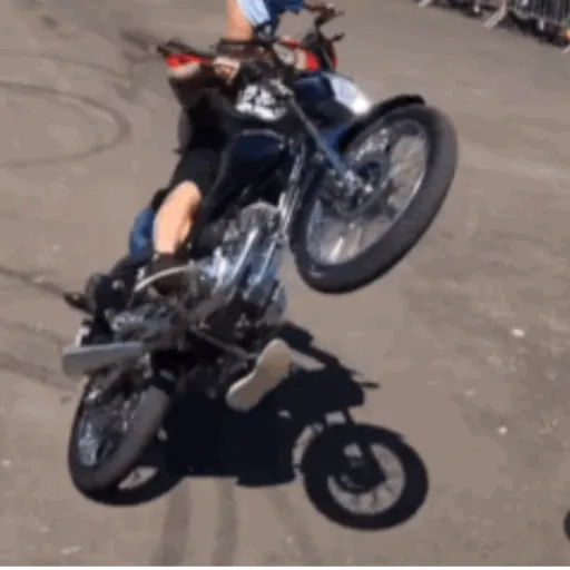 Figurinha: Motoqueiro empina a moto