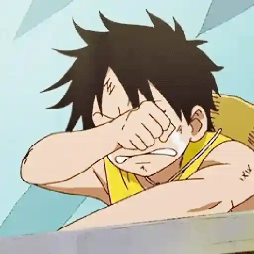 Figurinha: Luffy chorando