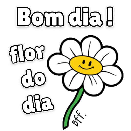 Figurinha: Bom dia com flor animada