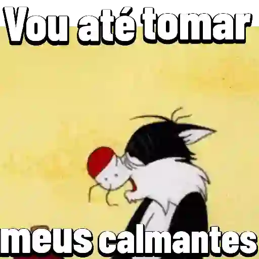 Figurinha: Gato Sylvester toma pílulas