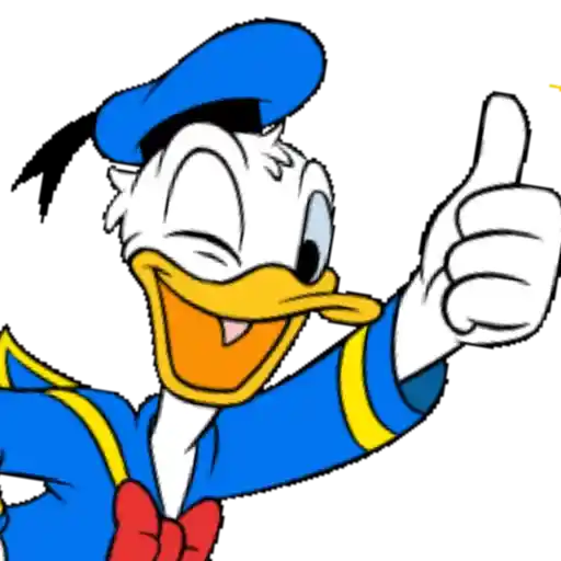 Figurinha: Pato Donald com Polegar para Cima