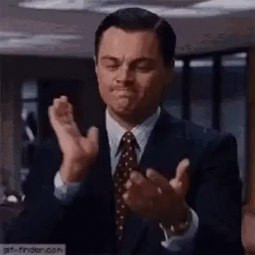 Figurinha: Leonardo DiCaprio aplaudindo