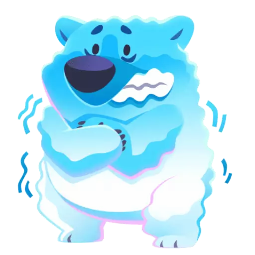 Figurinha: Urso com frio