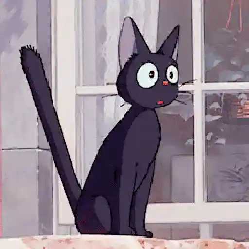 Figurinha: Jiji assustado