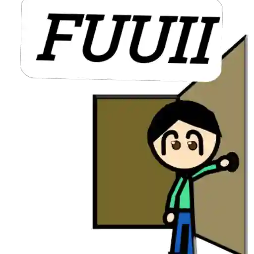 Figurinha: Personagem entra e fecha a porta