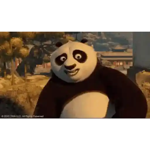 Figurinha: Panda surpreso e reflexivo