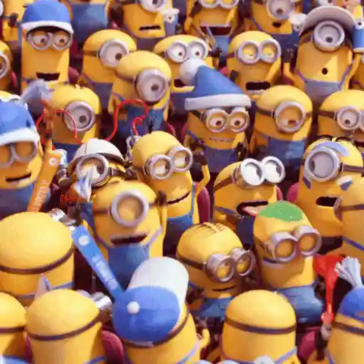 Figurinha: Minions com chapéus comemorando