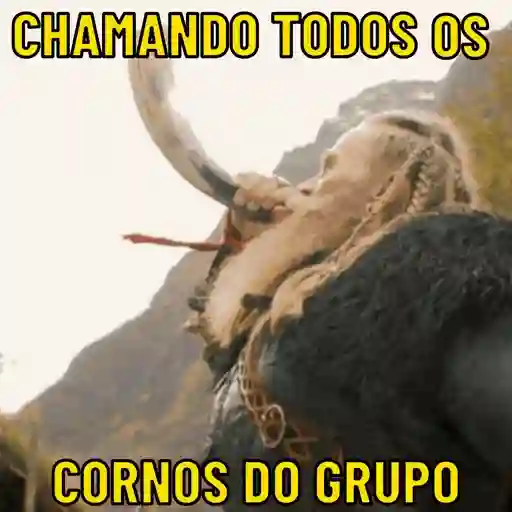 Figurinha: Chamando os Cornos do Grupo
