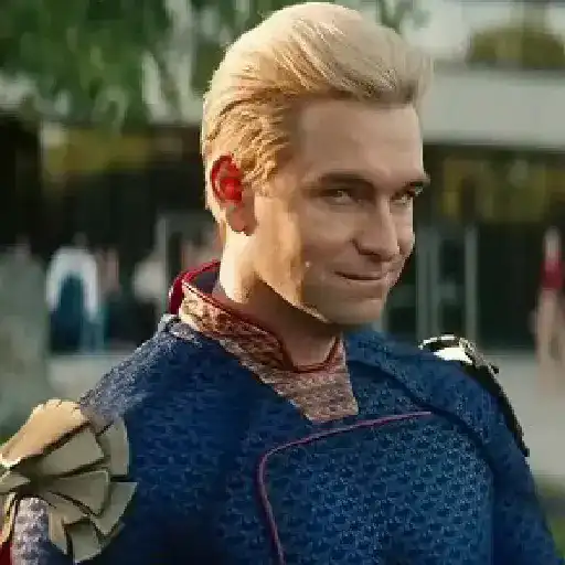 Figurinha: Homelander acenando e pedindo silêncio