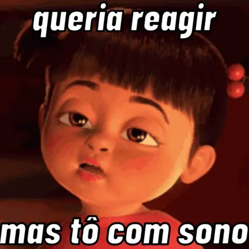 Figurinha: Boo querendo reagir, mas com sono