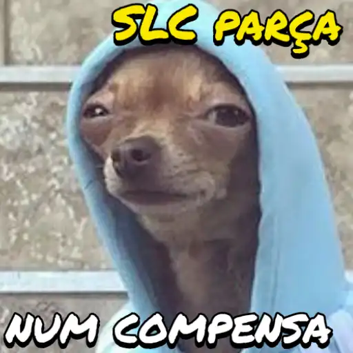 Figurinha: Cachorro diz "SLc Parça"