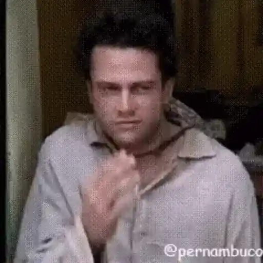 Figurinha: Homem limpando o suor