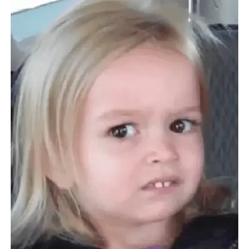 Figurinha: Menina de cara confusa