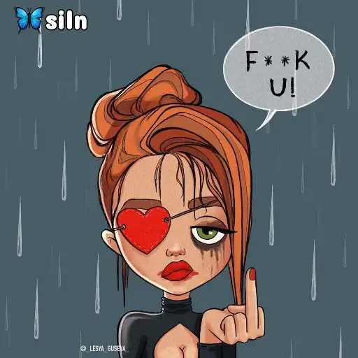 Figurinha: Mulher Raising Middle Finger