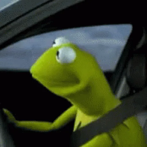 Figurinha: Sapo Kermit dirigindo