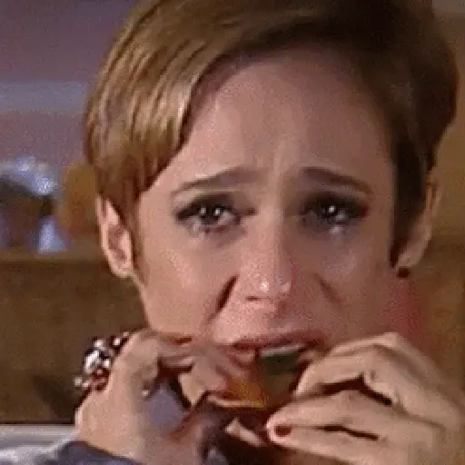 Figurinha: Chorando comendo pizza