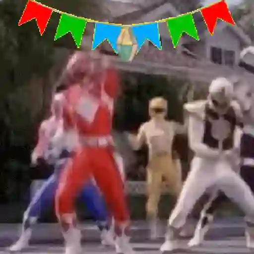 Figurinha: Power Rangers dançando
