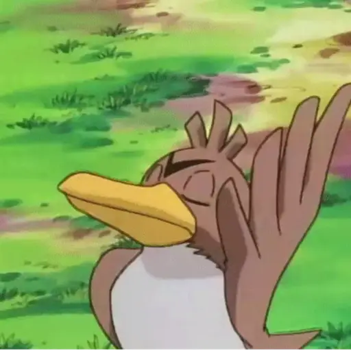 Figurinha: Farfetch'd dando um tchauzinho