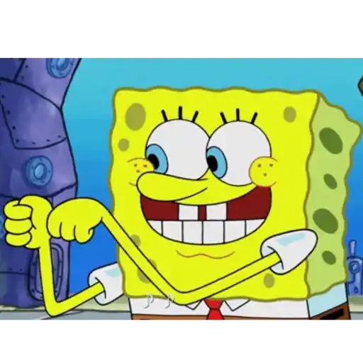 Figurinha: Bob Esponja comemorando