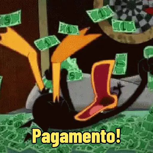 Figurinha: Pato Feliz Com Dinheiro