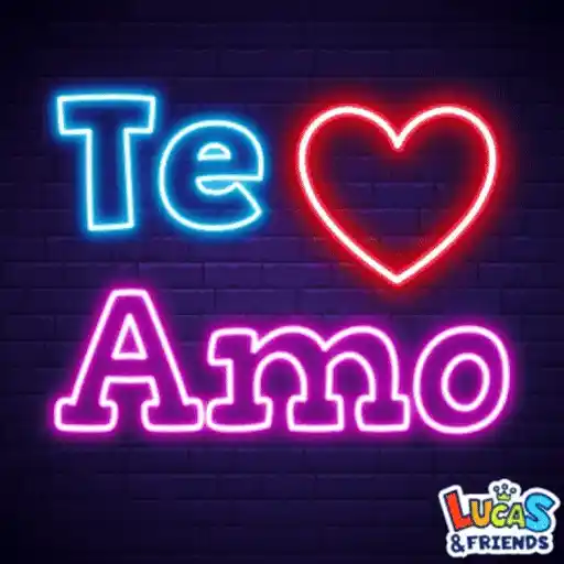 Figurinha: Te Amo em Neon Pisca
