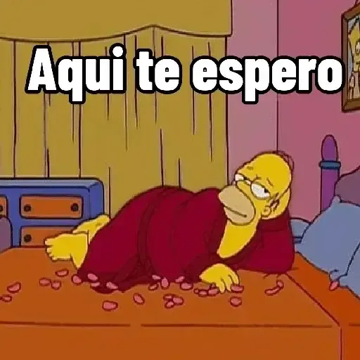 Figurinha: Homer esperando no quarto