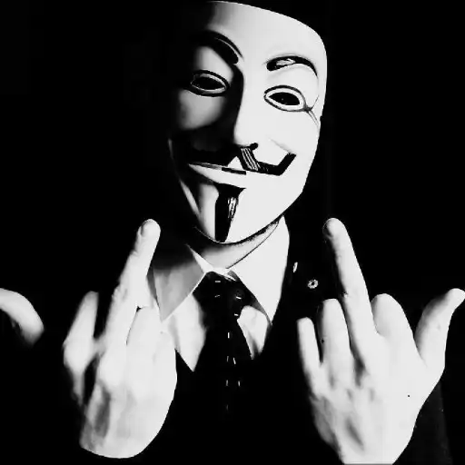 Figurinha: Máscara Anonymous com dedos do meio