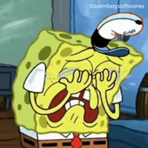 Figurinha: Bob Esponja chorando muito