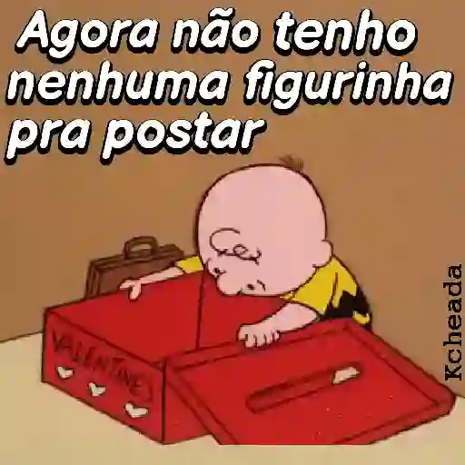 Figurinha: Charlie Brown e a caixa de figurinhas