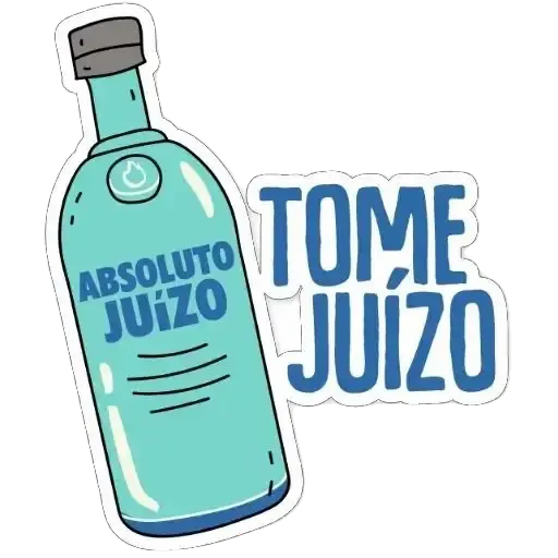Figurinha: Garrafa de Absolut com frase "Tome Juízo
