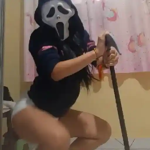 Figurinha: Fantasma de Scream com foice dançando