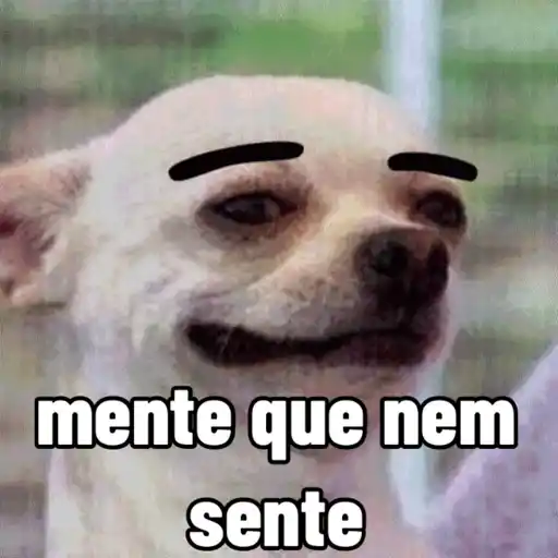Figurinha: Cachorro "Mente Que Nem Sente"