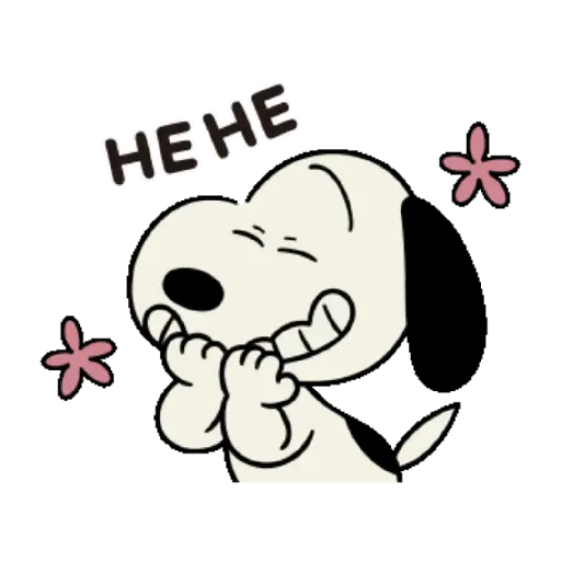 Figurinha: Snoopy dando risadinha