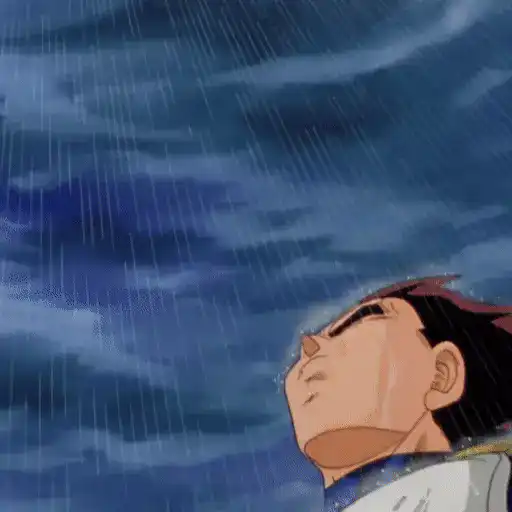 Figurinha: Vegeta na Chuva
