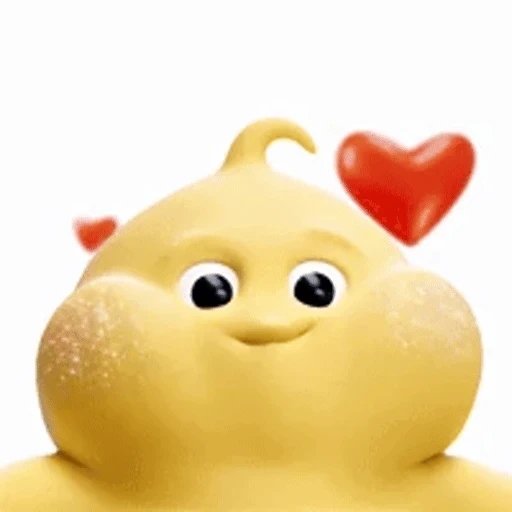 Figurinha: Personagem fofo faz coração com as mãos