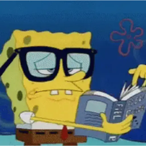 Figurinha: Bob Esponja nerd decepcionado